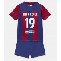 Barcelona Vitor Roque #19 Hemmaställ Barn 2023-24 Korta ärmar (+ Korta byxor)